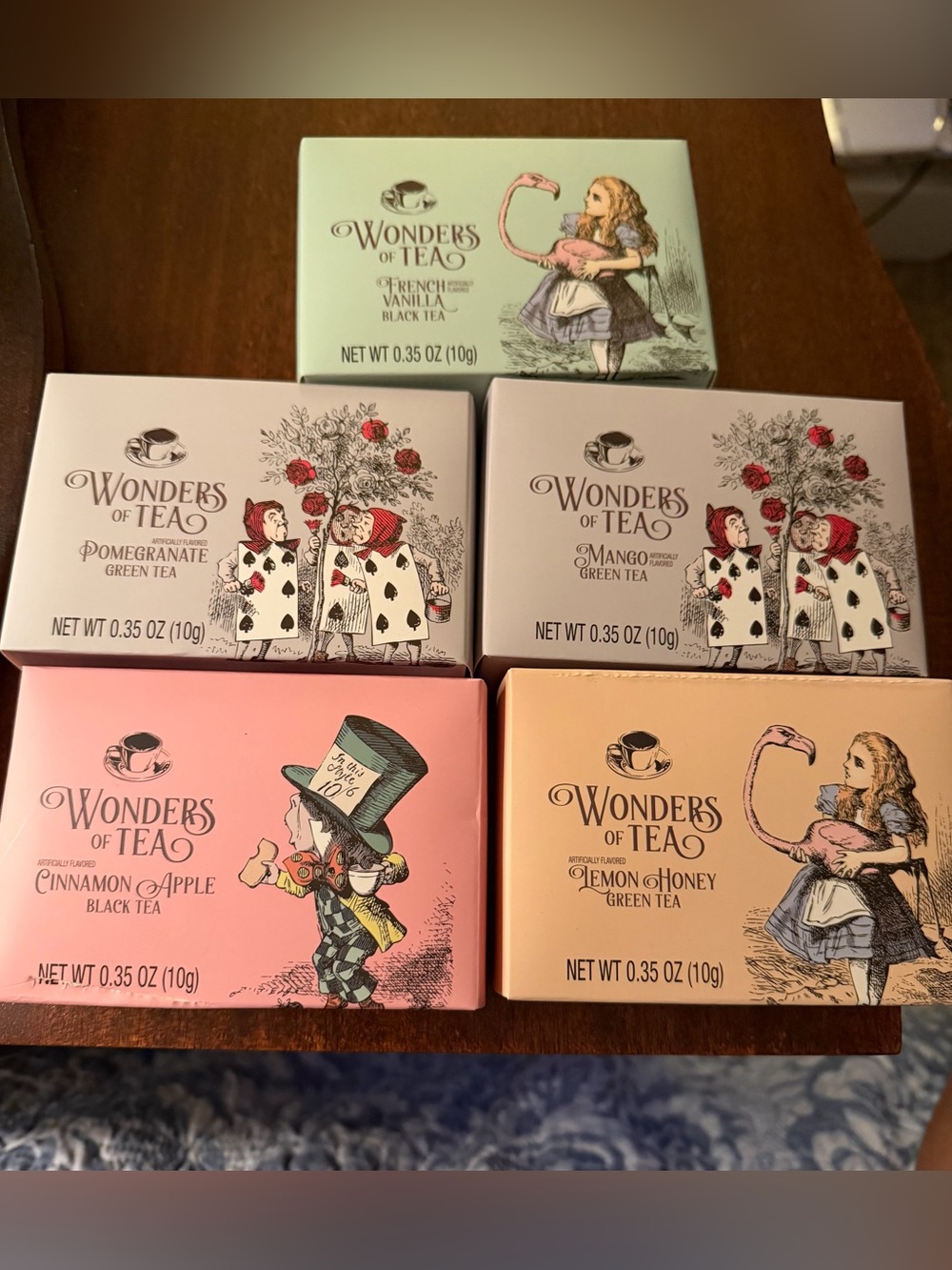 Alice and Wonderland Tea Collection. Cute gift.  5 different flavors, unopened